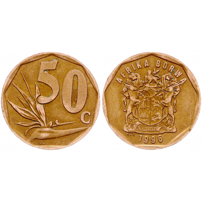 ЮАР 50 Центов 1996 год KM# 163 Стрелиция королевская (BOX2035)