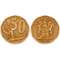 ЮАР 50 Центов 1997 год KM# 163 Стрелиция королевская
