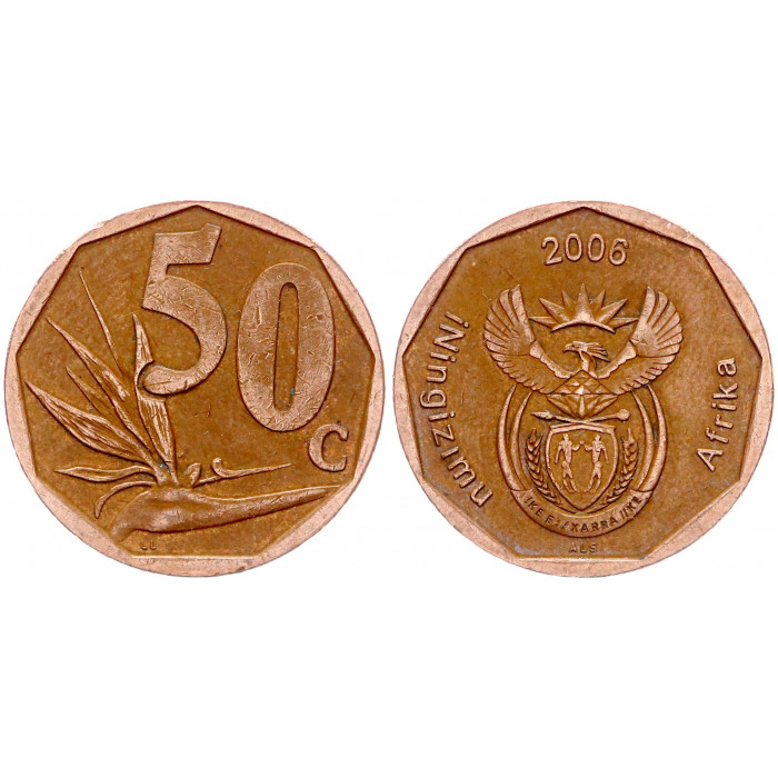 ЮАР 50 Центов 2006 год KM# 489 Стрелиция королевская (BOX2049)