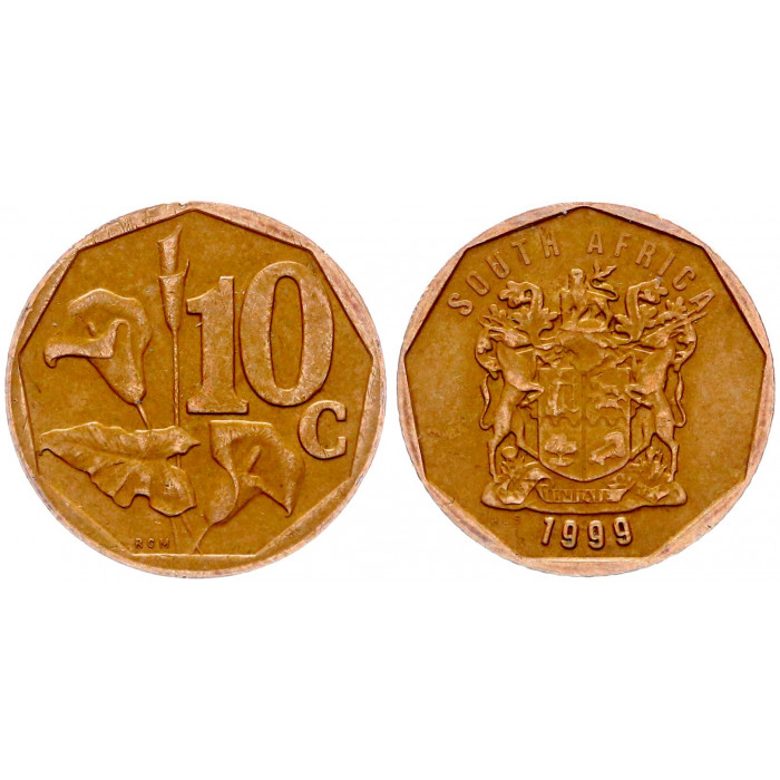 ЮАР 10 Центов 1999 год KM# 161 Зантедеския (BOX2446)