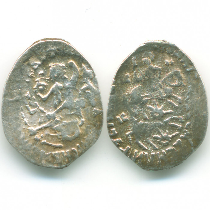 Россия Денга 1425 - 1462 год Серебро Gul# 1956 Василий II Тёмный Двойной удар Сирена (Москва) ГП2 1940 В (Ст. редк.V11)