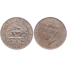 Британская Восточная Африка 1 Шиллинг 1952 год XF KM# 31 Георг VI Без знака монетного двора