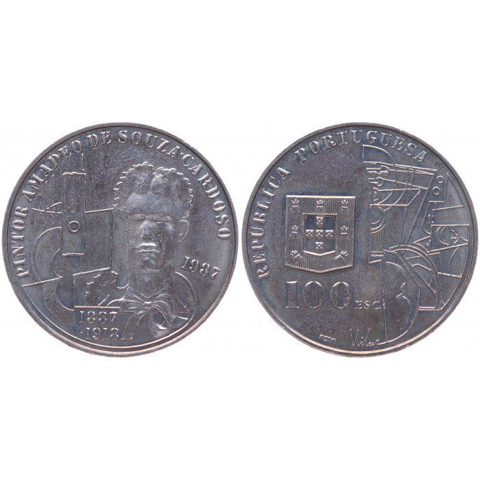 Португалия 100 Эскудо 1987 год UNC KM# 644 100 лет со дня рождения Амадеу ди Соза-Кардозу