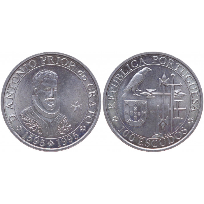 Португалия 100 Эскудо 1995 год UNC KM# 680 Д. Антонио Приор ду Крато