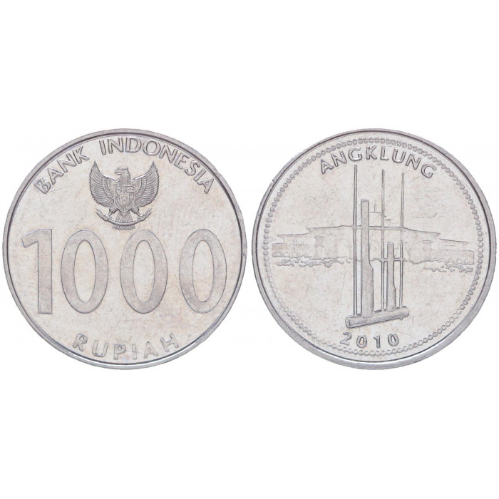 Индонезия 1000 Рупий 2010 год UNC KM# 70 Ангклунг