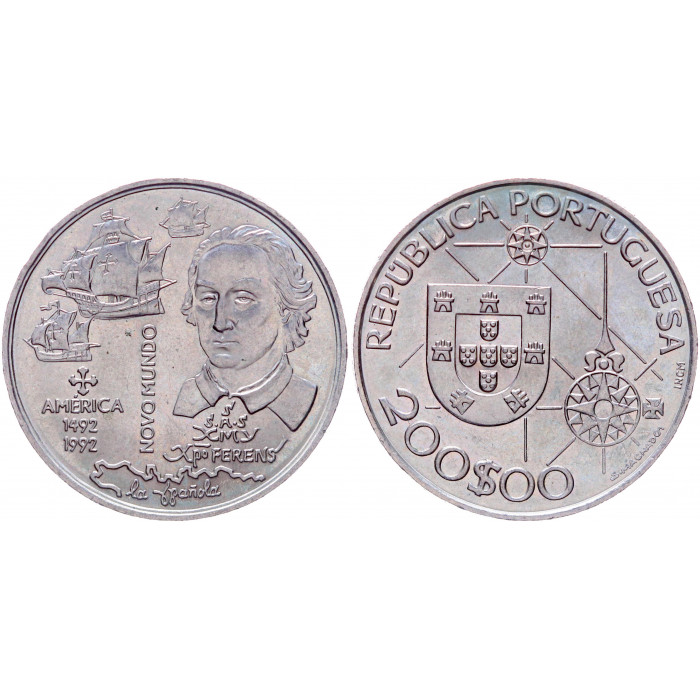 Португалия 200 Эскудо 1992 год UNC KM# 660 Новый Свет - Америка
