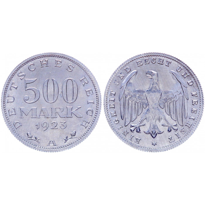 Германия 500 Марок 1923 A год UNC KM# 36 Веймарская Республика