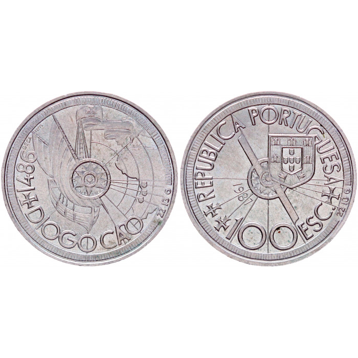 Португалия 100 Эскудо 1987 год UNC KM# 641 Диогу Кан Золотой век открытий