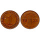 Германия 1 Рейхспфенниг 1925 G год XF KM# 37 Веймарская республика