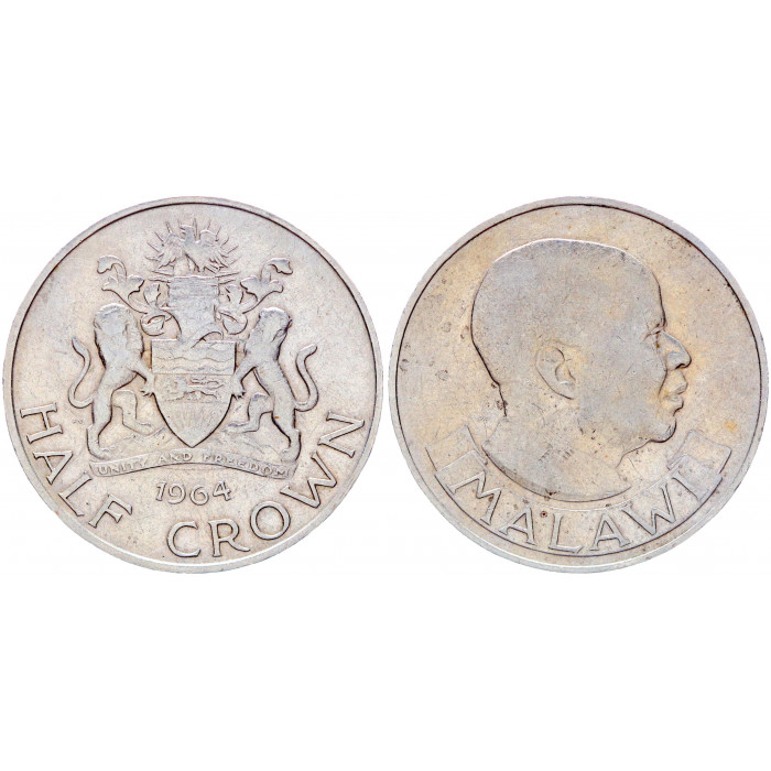 Малави 1/2 Кроны 1964 год XF- KM# 4 Хастингс Банда