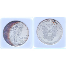 США 1 Доллар 1989 год Серебро MS69 KM# 273 Шагающая Свобода Серебрянный Орёл В слабе NNC Патина