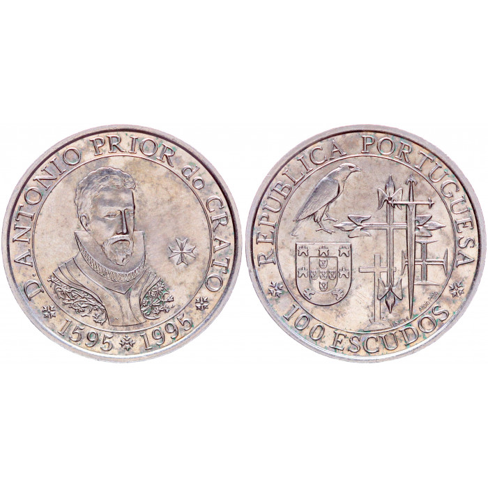 Португалия 100 Эскудо 1995 год UNC KM# 680 Д. Антонио Приор ду Крато