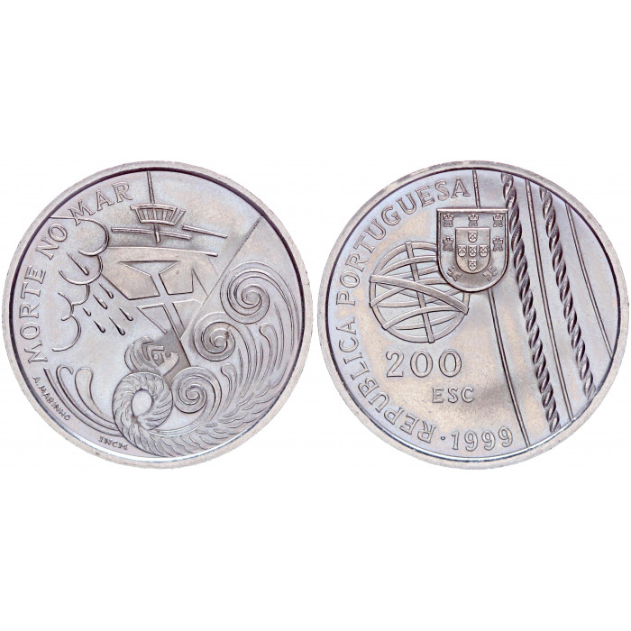 Португалия 200 Эскудо 1999 год UNC KM# 716 Смерть в море