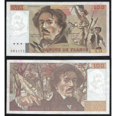 Франция 100 Франков 1979 год UNC ПРЕСС P# 154b Эжен Делакруа