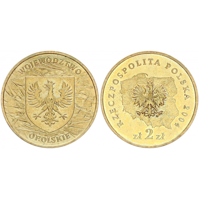 Польша 2 Злотых 2004 год UNC # 607 Опольское воеводство