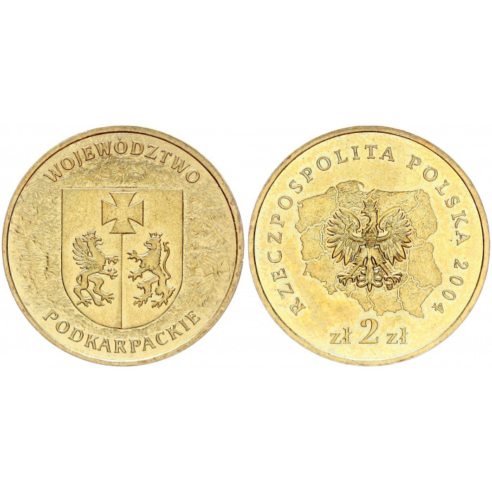 Польша 2 Злотых 2004 год UNC Y# 490 Подкарпатское воеводство