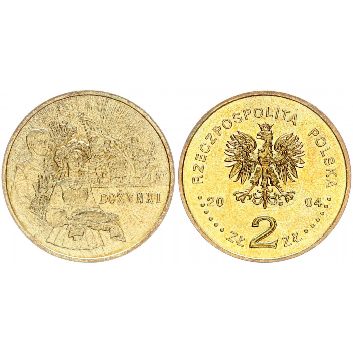 Польша 2 Злотых 2004 год UNC Y# 507 Дожинки - конец жатвы Праздник урожая