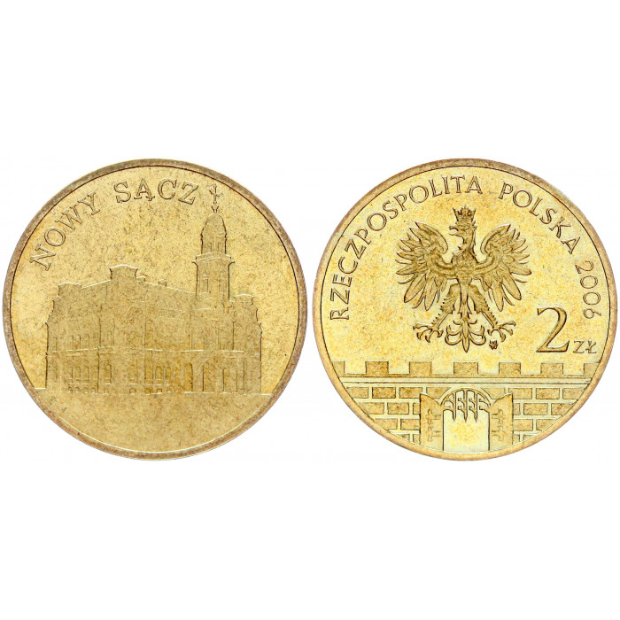 Польша 2 Злотых 2006 год UNC Y# 573 Новы-Сонч Древние города Польша