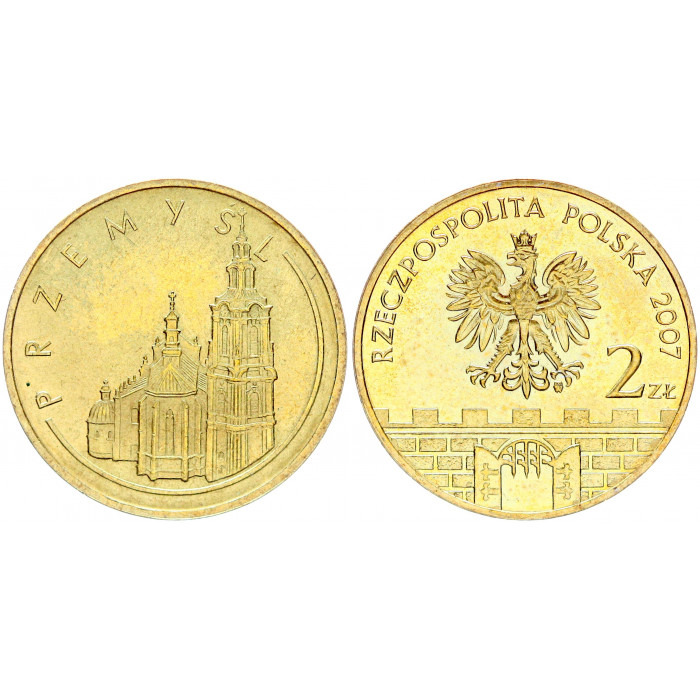 Польша 2 Злотых 2007 год UNC Y# 618 Пшемысль Древние города Польша