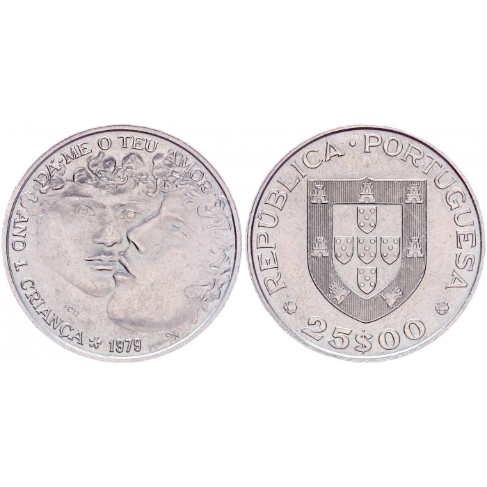 Португалия 25 Эскудо 1979 год UNC KM# 609 Международный год ребенка