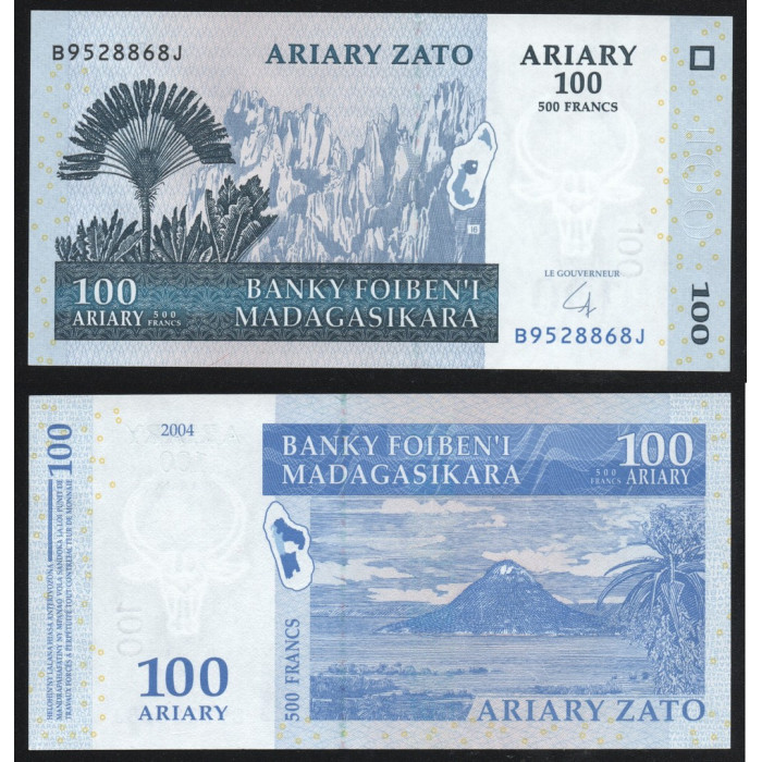 Мадагаскар 100 Ариари 2004 год UNC ПРЕСС P# 86b