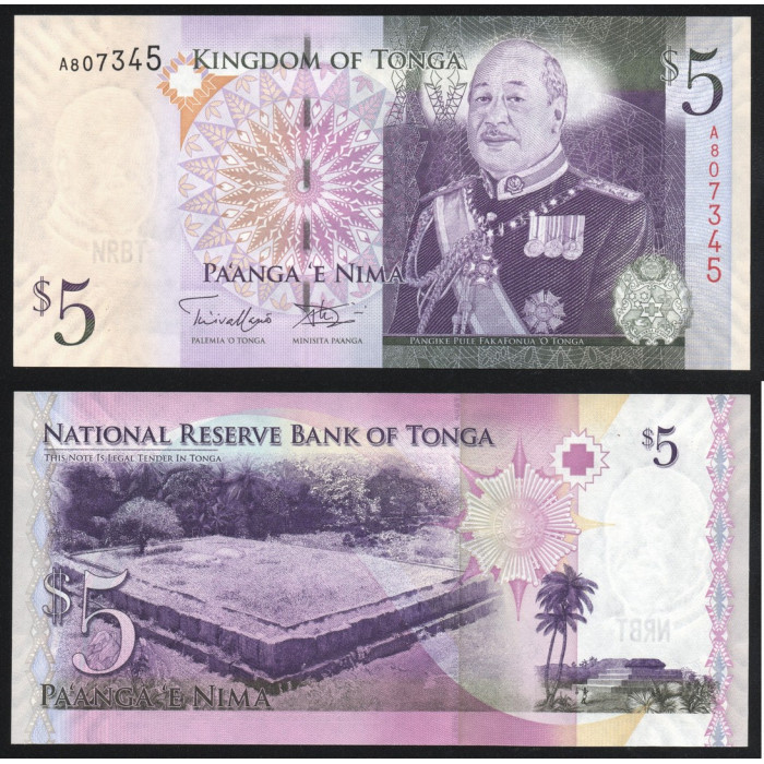 Тонга 5 Паанга 2009 год UNC ПРЕСС P# 39b
