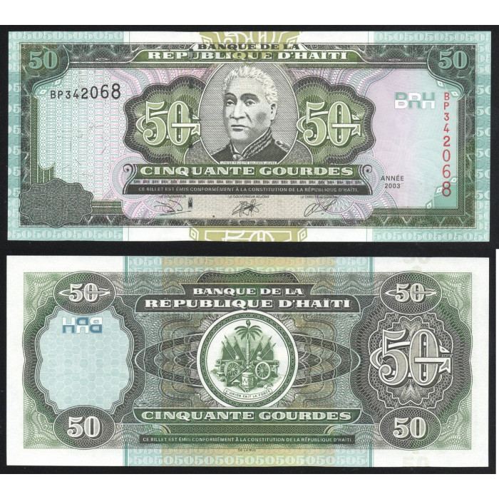 Гаити 50 Гурдов 2003 год UNC ПРЕСС Р# 267b