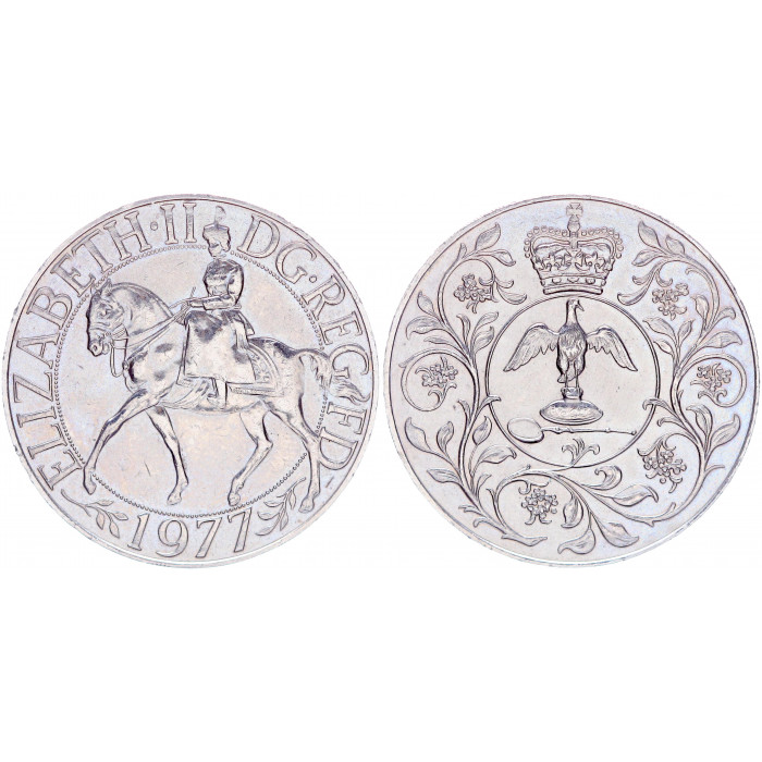 Великобритания 25 Пенсов 1977 год UNC KM# 920 Серебряный юбилей царствования Елизавета II