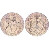 Великобритания 25 Пенсов 1977 год UNC KM# 920 Серебряный юбилей царствования Елизавета II В оригинальной упаковке