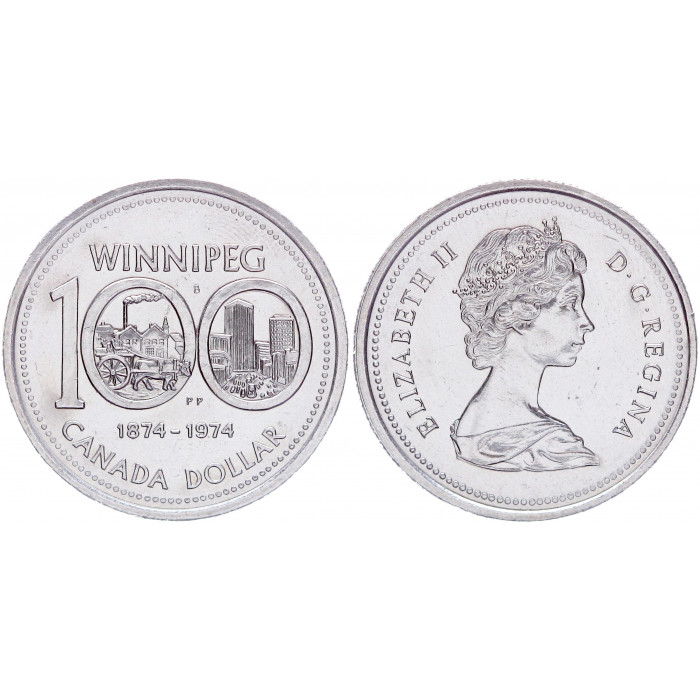 Канада 1 Доллар 1974 год UNC KM# 88 100-летие города Виннипег
