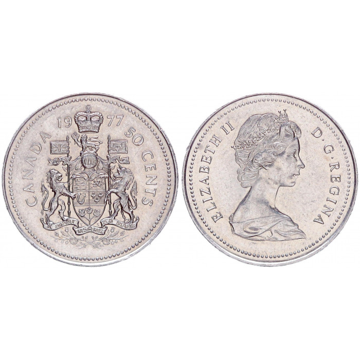 Канада 50 Центов 1977 год UNC KM# 75.2 Елизавета II