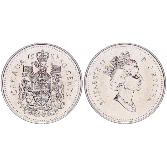 Канада 50 Центов 1993 год UNC KM# 185 Елизавета II
