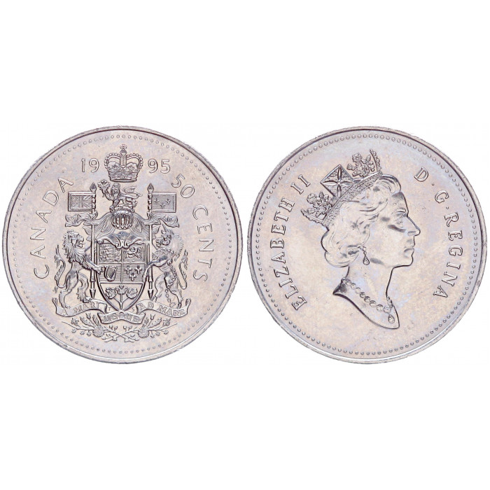 Канада 50 Центов 1995 год UNC KM# 185 Елизавета II