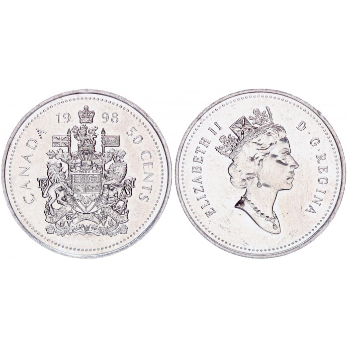 Канада 50 Центов 1998 год UNC KM# 290 Елизавета II