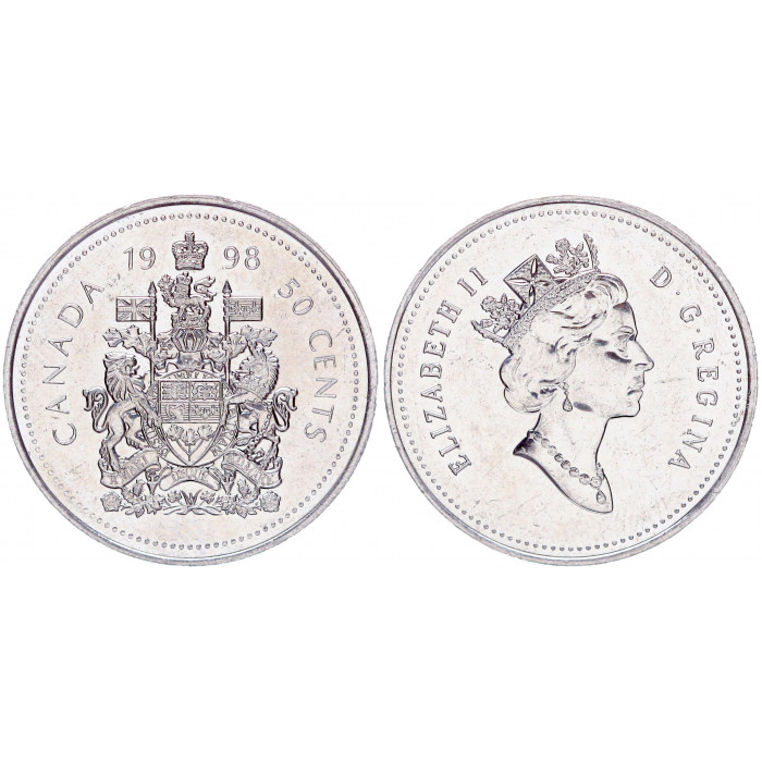 Канада 50 Центов 1998 год UNC KM# 290 Елизавета II