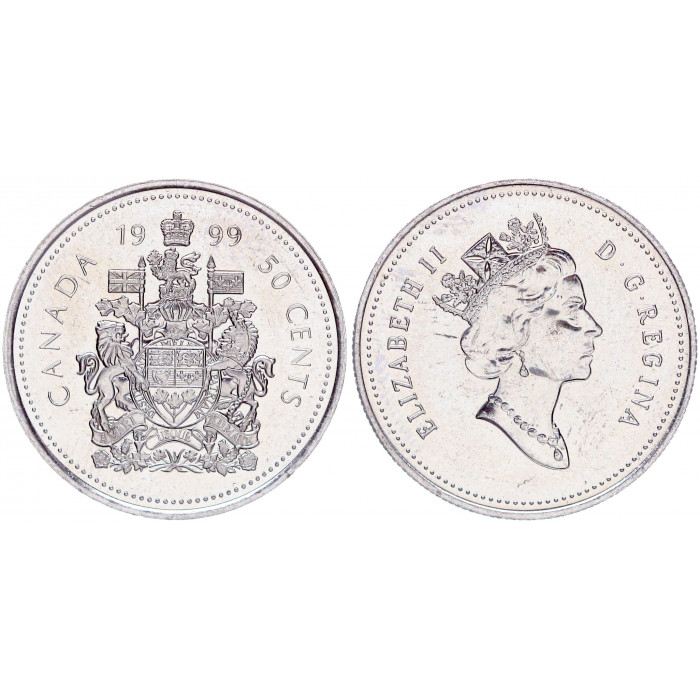 Канада 50 Центов 1999 год UNC KM# 290 Елизавета II