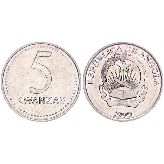 Ангола 5 Кванза 1999 год UNC KM# 99 Редкость !