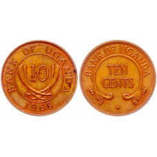 Уганда 10 Центов 1968 год UNC KM# 2