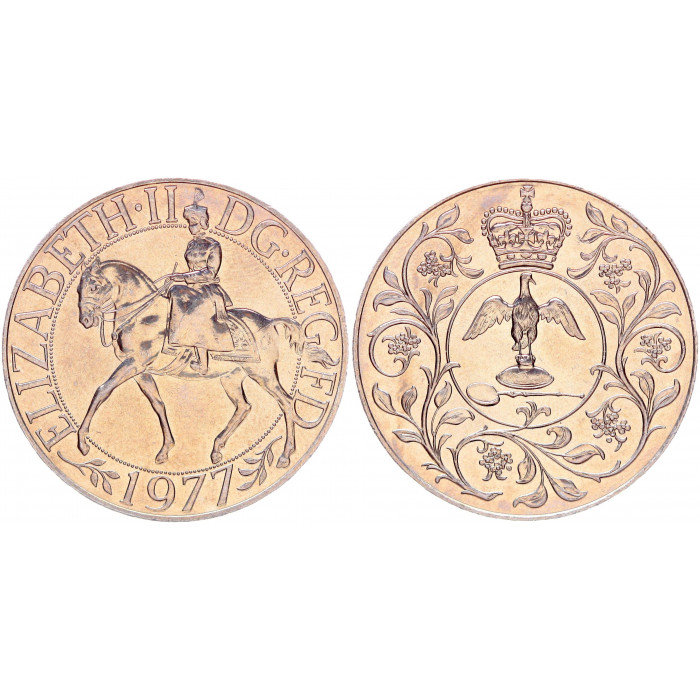 Великобритания 25 Пенсов 1977 год UNC KM# 920 Серебряный юбилей царствования Елизавета II