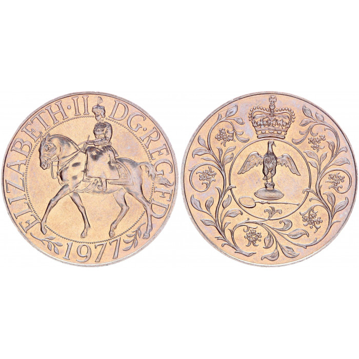 Великобритания 25 Пенсов 1977 год UNC KM# 920 Серебряный юбилей царствования Елизавета II
