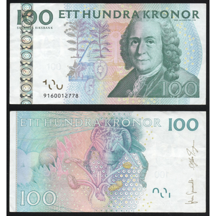 Швеция 100 Крон 2009 год XF+ P# 65c.3
