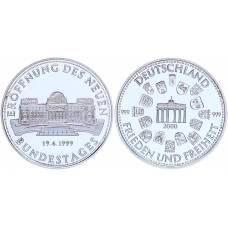 Германия Медаль Мир и Свобода Бундестаг Серебро 15 гр. D=33 мм. Proof