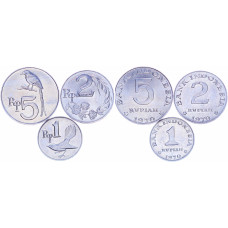 Индонезия Набор из 3 монет UNC 1970 год 