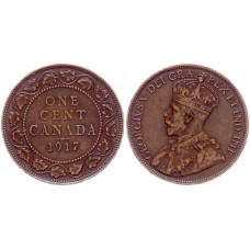 1 цент 1917 Канада XF+ KM# 21  Георг 5. 