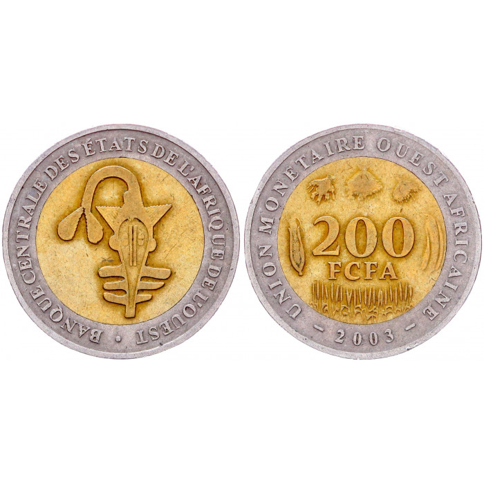 200 франков 2003 Французская Западная Африка XF KM # 14 