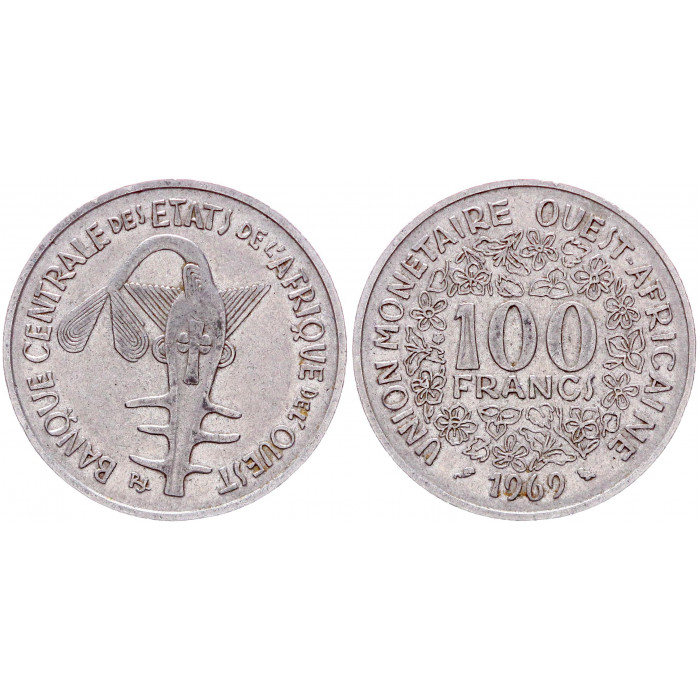 100 франков 1969 Французская Западная Африка XF KM # 4. 