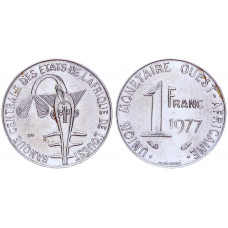 1 франк 1977 Французская Западная Африка AU-UNC KM # 8. 