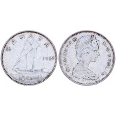 10 центов 1968 Канада XF KM# 72 Елизавета 2. Серебро