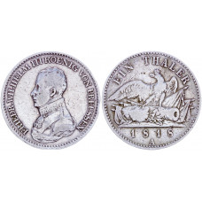 1 талер 1818 A Германия Пруссия  XF- KM# 396 Фридрих Вильгельм 3. Серебро 22.08 гр.
