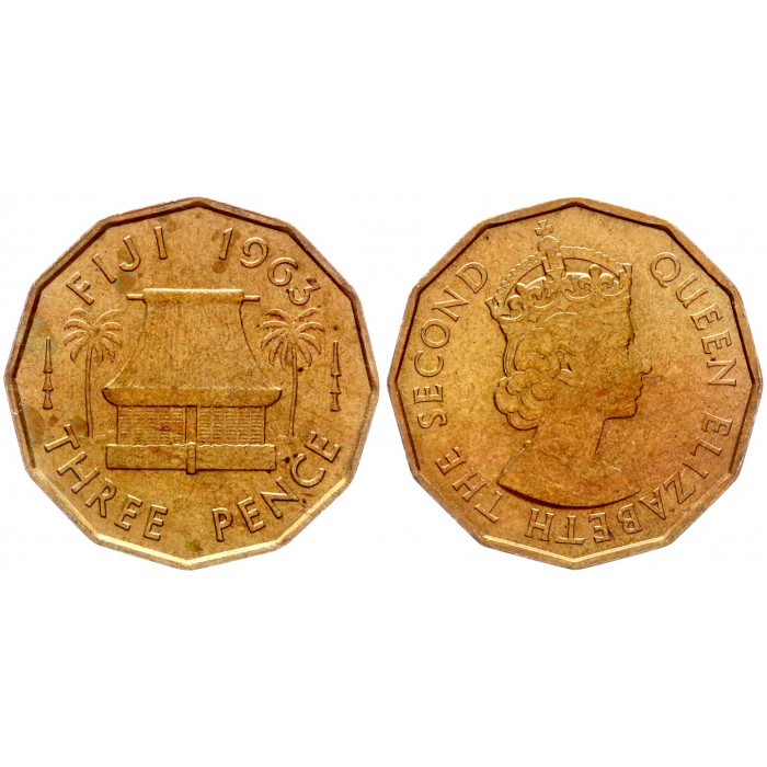 Фиджи 3 пенса 1963 год KM# 22 UNC